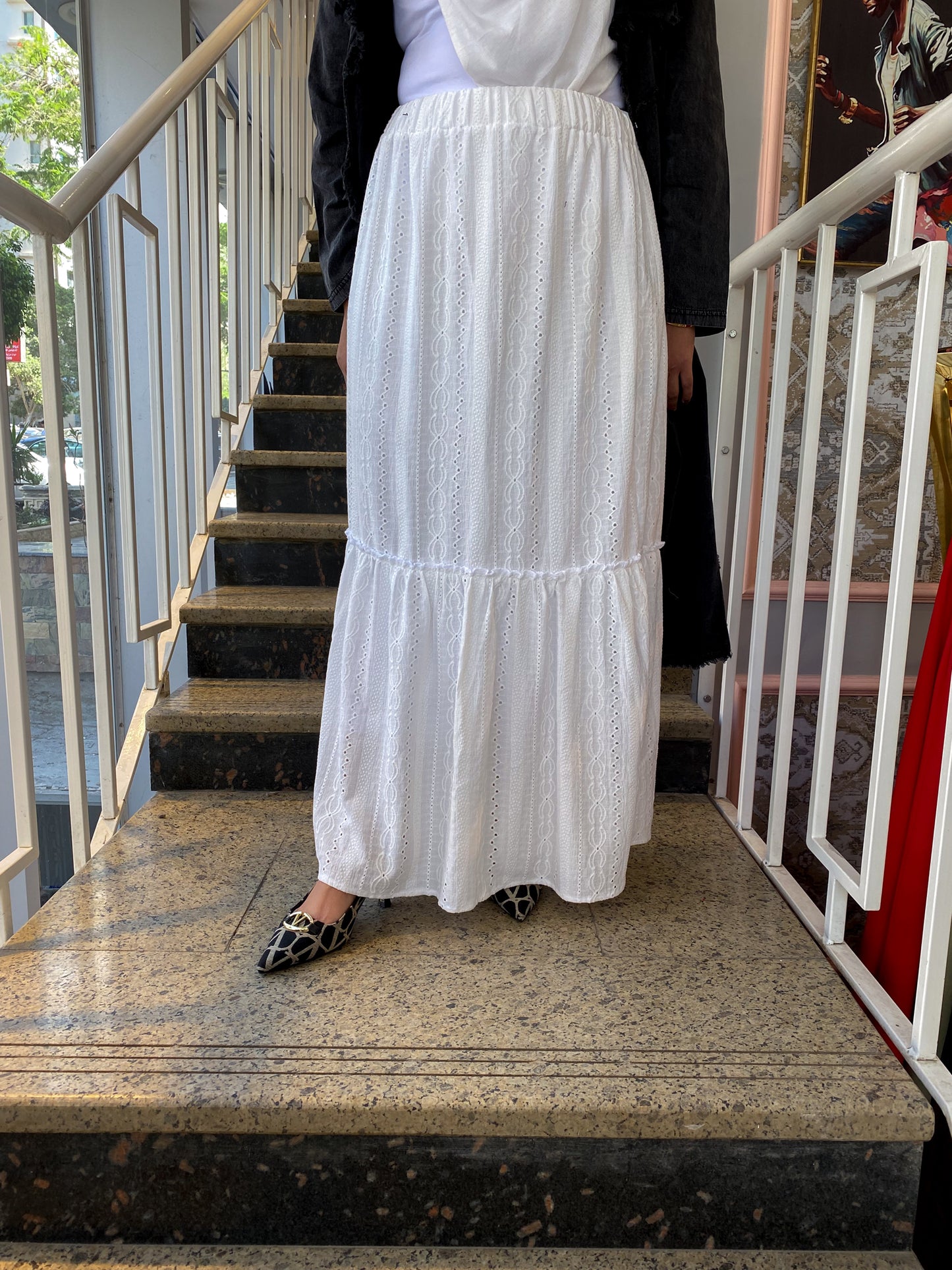 Cotton white skirt