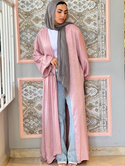 Shimmer Glam Satin Cardigan Lavender Baby Pink