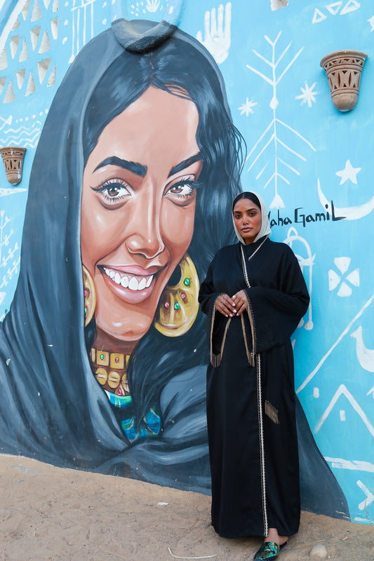 Black Cross Abaya